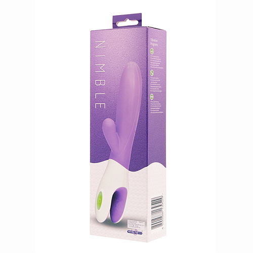 Вибратор фиолетового цвета с клиторальным стимулятором Seven Creations Nimble 14-203-E6AWH-BX (18 см)