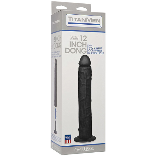 Большой чёрный фаллоимитатор на присоске Doc Johnson 3400-11-BX (31 см)