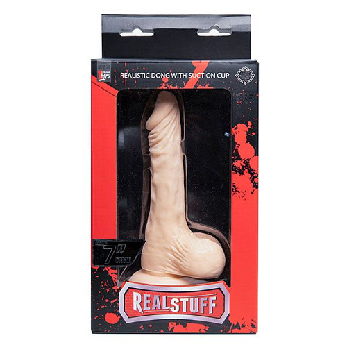 Телесный фаллоимитатор на присоске Dream Toys REALSTUFF REALISTIC DONG 7INCH 21327 (17,8 см)