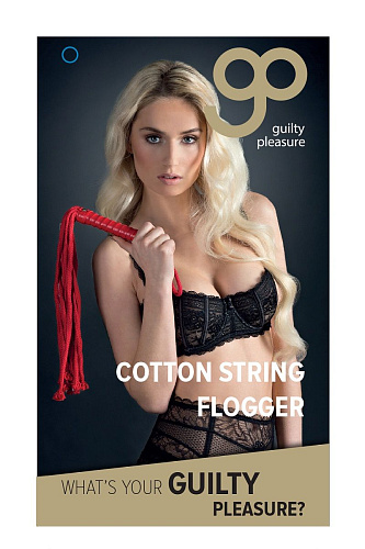 Красная веревочная плеть с ручкой из полиуретана Blush Novelties Cotton String Flogger 520007 (50 см)