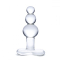 Прозрачная анальная пробка-ёлочка с 3 шариками Glas Butt Plug with Tapere Base GLAS-155 (11 см)