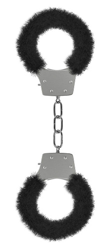 Чёрные пушистые наручники Shots Media BV OUCH! Black OU004BLK