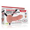 Телесный фаллопротез с вибрацией Lovetoy Vibrating Unisex Hollow Strap On LV3002 (19 см)