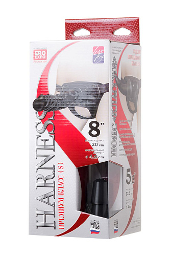 Универсальный пояс премиум класса (S) с 2 чёрными насадками LOVETOY (А-Полимер) 300503