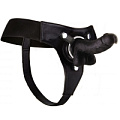 Чёрный страпон Shots Media BV Realistic 7 Inch Strap-On OU154BLK (21,3 см)