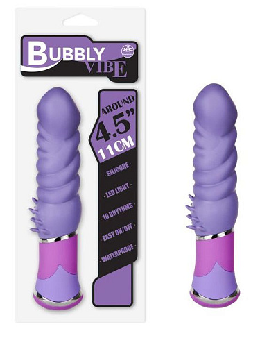 Рельефный фиолетовый вибратор с шипиками NMC FPBG083A00-022 (11,4 см)