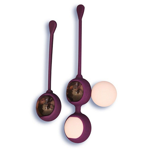 Фиолетовые вагинальные шарики с парой сменных шаров RestArt Cosmo Balls RA-313