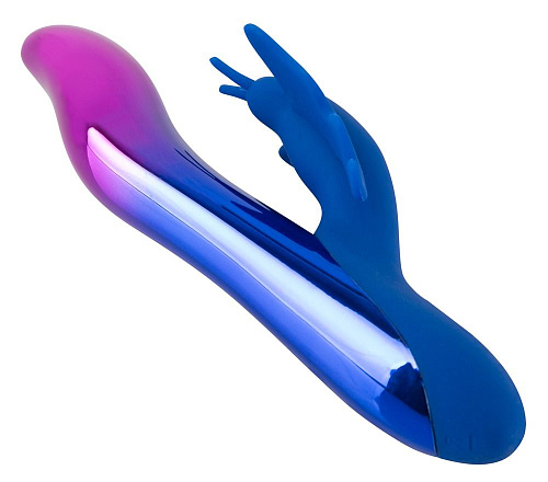 Вибростимулятор с синей клиторальной бабочкой и фиолетовой подсветкой Orion Sparkling Butterfly 05942100000 (19,4 см)