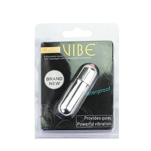 Серебристая вибропуля с вибрацией Baile BI-014059