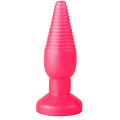 Розовая анальная втулка с рёбрышками LOVETOY (А-Полимер) 436600 (14 см)
