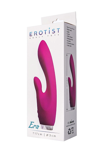 Розовый вибратор с клиторальным отростком Erotist Era 541016 (17 см)