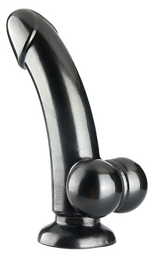 Чёрный гладкий фаллоимитатор Dream Toys TOYS SMOOTH SLEEK METALLIC DILDO 21425 (14 см)