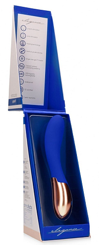 Синий вибратор с функцией нагрева Shots Media BV Posh ELE001BLU (20 см)