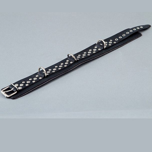 Чёрный ошейник на мягкой подкладке Подиум Р28