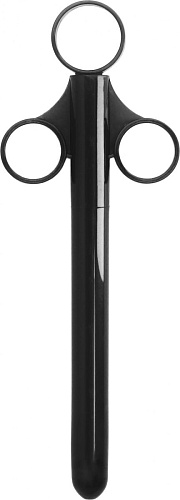 Чёрный шприц для введения лубриканта Shots Media BV Lube Shooter FST009BLK