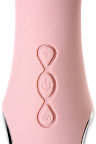 Розовый силиконовый вибратор с электростимуляцией ToyFa GALVANI VIBE 796001 (21 см)