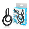 Чёрное двойное эрекционное кольцо с усиками Bior toys SEM-55205