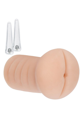 Телесного цвета мастурбатор-анус с термопластинами California Exotic Novelties VIVID RAW HOT ASS BOOTY SE-7510-25-3