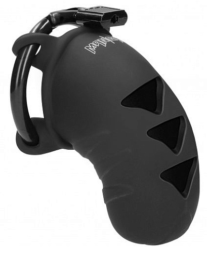 Чёрный мужской пояс верности Shots Media BV Cock Cage Model 07 Chastity 3.1 MCG007BLK