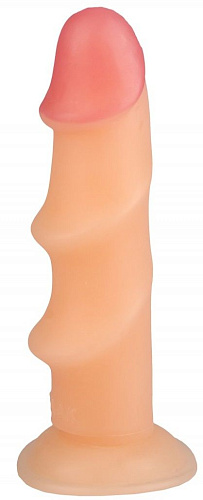 Телесный реалистичный рельефный фаллоимитатор Сумерки богов 1015-66 BX DD (21,5 см)