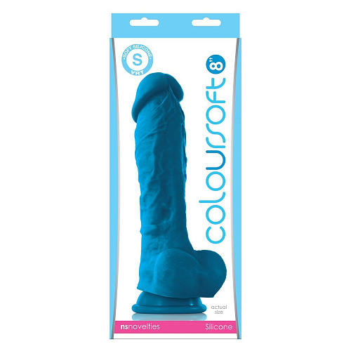 Голубой фаллоимитатор на присоске NS Novelties ColourSoft 8 Soft Dildo NSN-0410-37 (23,5 см)