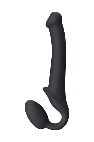 Чёрный безремневой страпон Strap-on-me Silicone Bendable Strap-On M 6012840