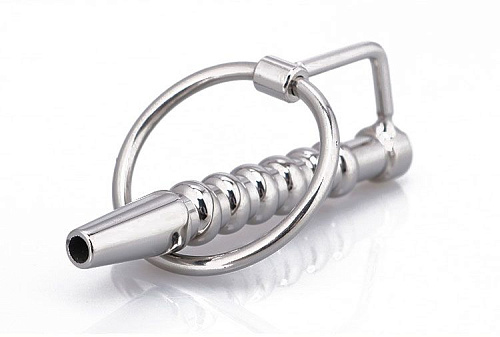 Стальной уретральный металлический стимулятор с колечком Bior toys NTU-80387