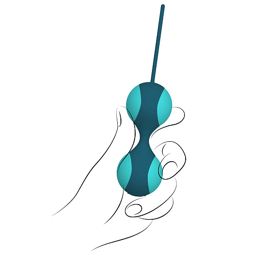 Бирюзовые вагинальные шарики дуэт со сменным грузом Jopen STELLA II JO-8021-05-3