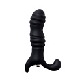Чёрный вибромассажёр с рельефной поверхностью 4sexdreaM 47450 (12 см)