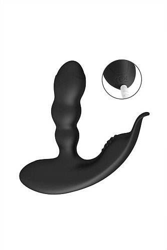 Чёрный стимулятор простаты с пультом ДУ Levett Jonas 17046