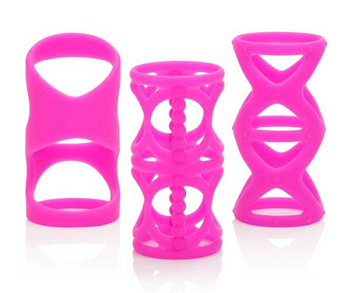 Набор розовых насадок California Exotic Novelties Posh Silicone Lover’s Cages SE-1369-30-3