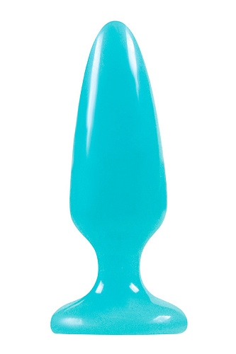 Голубая, светящаяся в темноте анальная пробка NS Novelties Firefly Pleasure Plug Medium NSN-0475-37 (12,7 см)