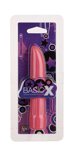 Классический розовый вибратор со скошенным кончиком Dream Toys BASICX MULTISPEED VIBRATOR 20654 (13 см)