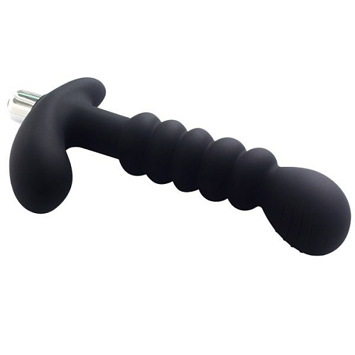 Чёрный рельефный анальный вибростимулятор простаты Howells 188012black (17,5 см)