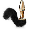 Прозрачная анальная пробка с меховым хвостиком Orion 05099300000