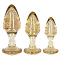 Набор из 3 золотистых анальных пробок Shots Media BV Acrylic Goldchip Butt Plug Set OU479GLD
