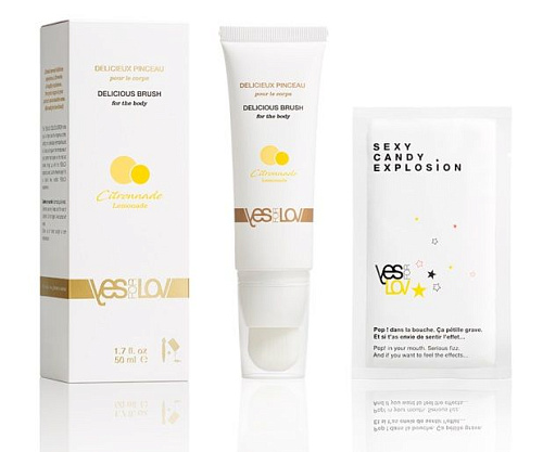 Массажное масло с кисточкой YESforLOV DELICIOUS BRUSH LEMONADE YFL01B32 (50 мл)