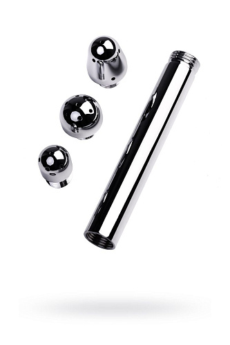 Металлический анальный душ с тремя различными насадками ToyFa 717122