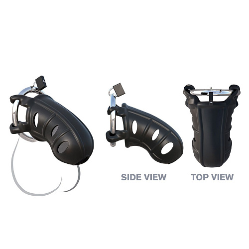 Чёрный замок верности Pipedream Hardcore Silicone Cock Blocker PD5928-23