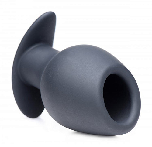Малая чёрная анальная пробка XR Brands Ass Goblet Silicone Hollow Anal Plug Small AF981-Small (9,53 см)
