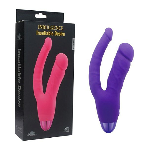 Фиолетовый двойной вибратор Howells INDULGENCE Rechargeable Insatiable Desire 174217pur (21 см)