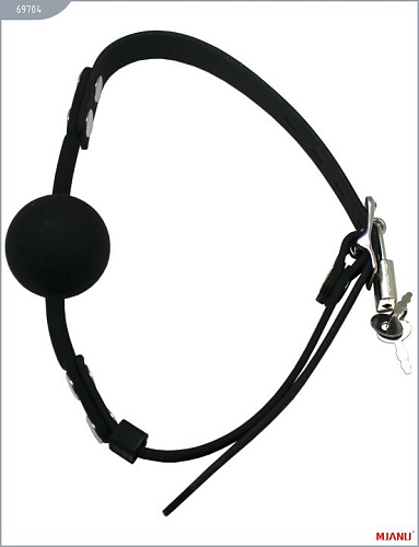 Чёрный силиконовый кляп с фиксацией X-Market Ltd 69704