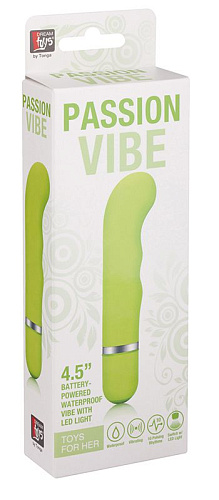 Мини-вибратор в лаймовом цвете для G-массажа Dream Toys NEON PASSION VIBE GREEN 20557 (11,4 см)