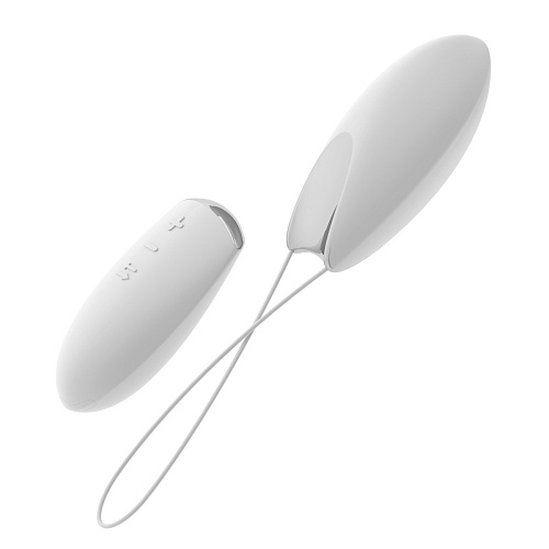 Белое виброяйцо на дистанционном управлении OVO R1 WHITE