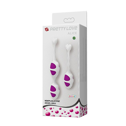 Фиолетовые вагинальные шарики из силикона Baile «2+1» BI-014268-0603