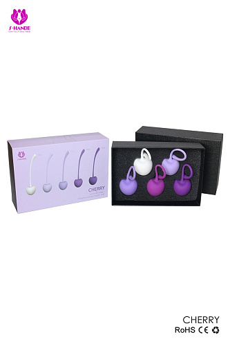 Разноцветный набор из 5 вагинальных силиконовых шариков S-HANDE CHERRY SHD-011