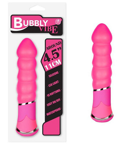 Розовый силиконовый вибратор с рельефом NMC FPBG082B00-027 (11,4 см)