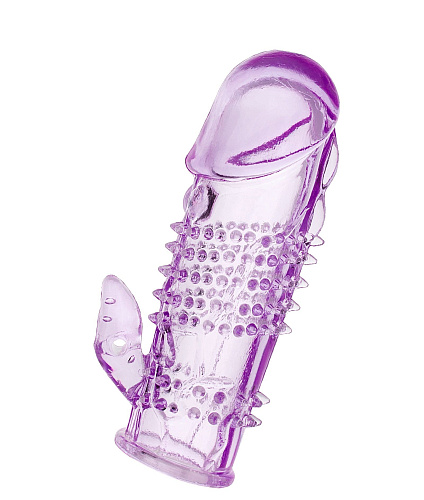 Фиолетовая насадка с коготком и шипами ToyFa 818017-4 (13 см)