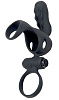 Чёрная эрекционная насадка с вибропулей Adrien Lastic Spartakus R 30639