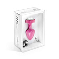 Розовый анальный плаг с 2 заменяемыми кристаллами DIOGOL Anni Magnet T1 pink Cristal/black 9020060054 (6 см)
